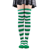 Thigh High Stockings Womens Striped Ladies Girls Black White Pink Long Over Above Knee Socks Femboy Cosplay Lolita Harajuku Y2k