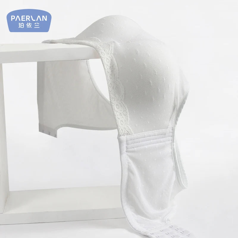 PAERLAN White tube top anti-glare without steel ring gathered female bra half cup beautiful back vest wrap underwear