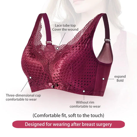 Women's Mastectomy Post-Surgery Silicone Fake Boobs Bra 2-In-1 Women's Fake Breasts With Pocket Underwear