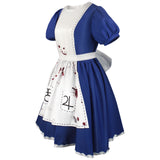 Women's Anime Alice Cosplay Costume with Necklace Alice Dress Maid Apron for Halloween Game Madness Returns Theme Girls' Outfit