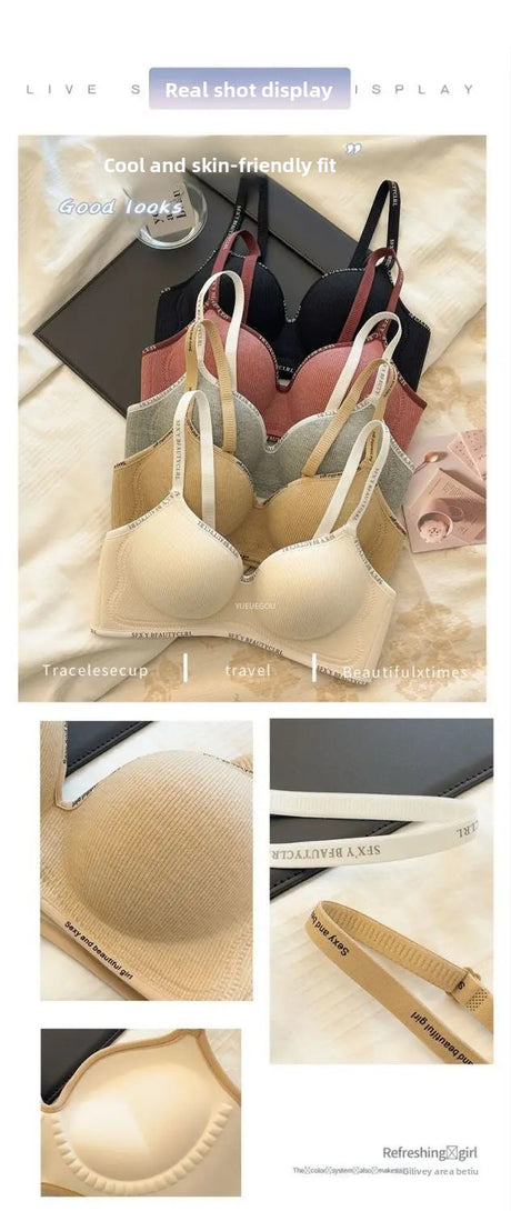8cm Extreme Push Up Bra for Small Chest AA-A-B Cup Ultra Thick Padding Wireless Bra for Max Lift Deep Plunge Seamless Lingerie