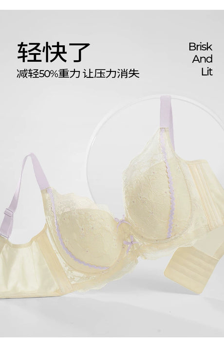Lace Embroidery Balconette Bra for Women Lightly Padded Underwire Lingerie Large Sizes 34 36 38 40 42 B C D E F G Cups