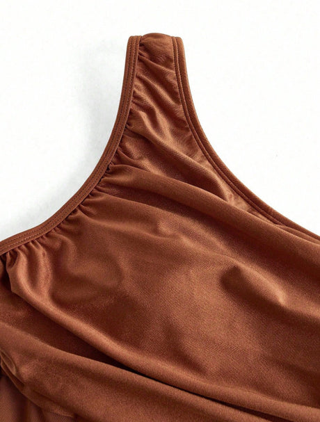 WackDaria 2026 Women Swimsuit One Piece With Mesh Cover Up Solid Color Swimwear Bathing Suit Купальник Maillot De Bain Femma