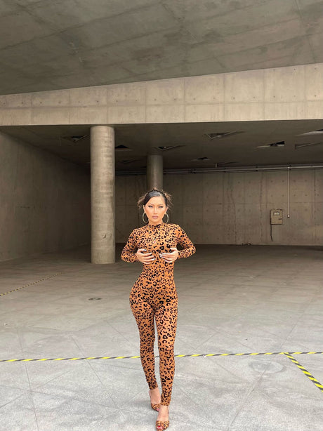 Women European Style Sexy Flocking Sheer Jumpsuit Long Sleeve Slim Fit Bodycon One Piece Outfit Fashion Party Clubwear