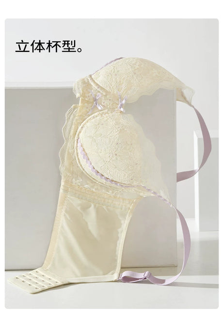 Lace Embroidery Balconette Bra for Women Lightly Padded Underwire Lingerie Large Sizes 34 36 38 40 42 B C D E F G Cups