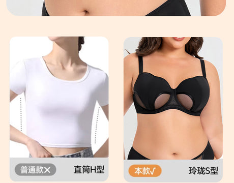 Women's Hollow Out Cup Push Up Bra Full Coverage Supportive  Underwire Female Balconette Lingerie 34 36 38 40 42 D E F G H I J