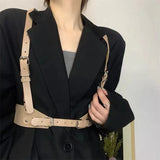 Underbust Corset Top with Strap Punk Harness Belt Leather Suspender Belt Belts for Women