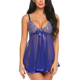 Women's Pajamas Dress Sexy Lingerie Embroidered Sequins Night Dress Women Transparent Suspender Nightgown Sleepwear for Sleeping
