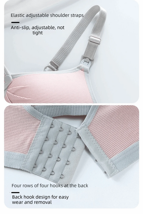 Pure Cotton Double Button Breastfeeding Bra Soft Comfortable Seamless Breathable Maternity Bra Anti Sagging No Underwire