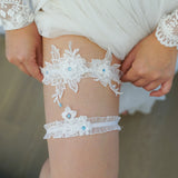 Sexy Lace Garter Women Socks Ring Bride Leg Ring Wedding Dress Ring Decoration Garters Thigh Bands Flowers With Rhinestone Blue