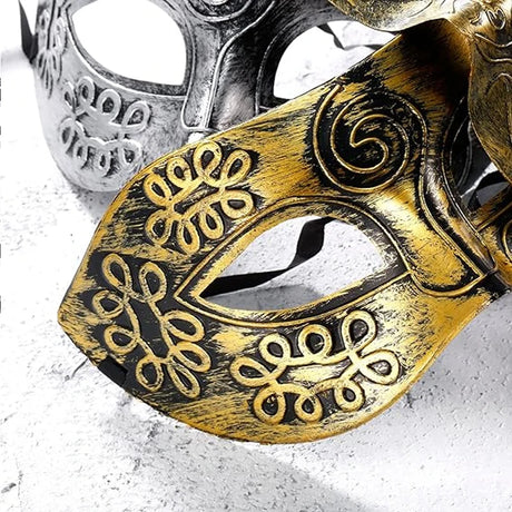 1PC Masquerade Mask Vintage Prince Mask Black Antique Copper Half Face Mask Plastic Retro Crown Masks Women Party Decoration