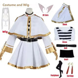 Sousou No Frieren Cosplay Costume Wig Shoes Anime Figures Magician Dress Elf Ear Halloween Party Charistmas for Women