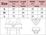 Women's Lingerie Sets Luxury Sequin Bra Belt Thong 3PC with Leg Circles See Through Push Up Bra Intimates Seductive Underwear