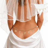 Personalized Custom Name Rhinestone Letter Chain Lace Thong for Women Adjustable Bridal Wedding Lingerie Underwear Gift