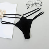 Sexy Thongs Women Sexy Lace Underpants Low-Rise G-string Double Waistband Underwear Sexy Hollow Out Transparent Underwear