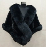 White Fur Shawl Women's  Jacket  Autumn Winter Faux Mink Fox Fur Dress Cheongsam Cloak Coats New 2026 Thicken Warm Short Outwear