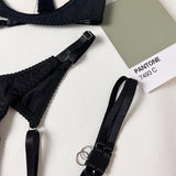 Ellolace Sensual Tassel Fetish Lingerie See Through Open Bra Bilizna Set Hot Sexy Intimate Naked Crotchless Panties Exotic Sets