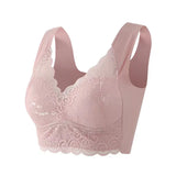 WomenBeautiful Back Bra Large Size Fat Mm Bra Gathered and Traceless Thin Cotton Strapless Underwear Without Steel Ring Vest
