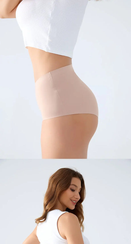 FINETOO 5Pcs Women's Panties Seamless Underwear Invisibles Briefs High Waist Full Coverage Breathable Moisture Wicking Underpant