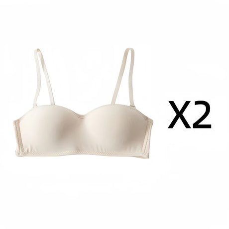 2 PCS Women Solid Invisible Bras Strapless Bralette 1/2 Cup Underwear Female Seamless Party Wedding Bra Sexy Lingerie