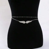 Antique Fashion Waist Chain for Women Charm Double Layer Angel Wings Body Chain Bikini Summer Beach Accessory Jewelry Gift