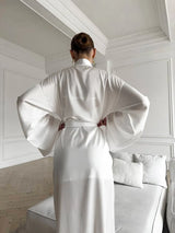 Simulated Silk Lace Splicing Pajamas 2026 Spring New Sexy Nightgown Lace-Up Robe Two-Piece Set Women's Home Wear