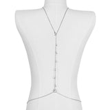 Bride Backless Rhinestone Waterdrop Body Chain Belly Waist Necklace for Women Mom Girlfriend Summer Beach Body Jewelry