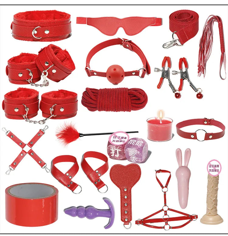 Women BDSM Sexual Couples Kit Adult Sexy Erotic Accessories Handcuffs for Men Gay Session Anal Plug Sex