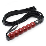63CM BullWhip PU Leather Customizable 6 Beads Handle Horse Whip for Equestrian Riding Equestrianism Horse Whips