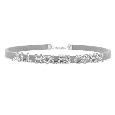 Sexy Bad Words All Holes Open Letters Choker Necklace Women Men Suggestive Adult Chocker Collar Cosplay Custom Jewelry Gift
