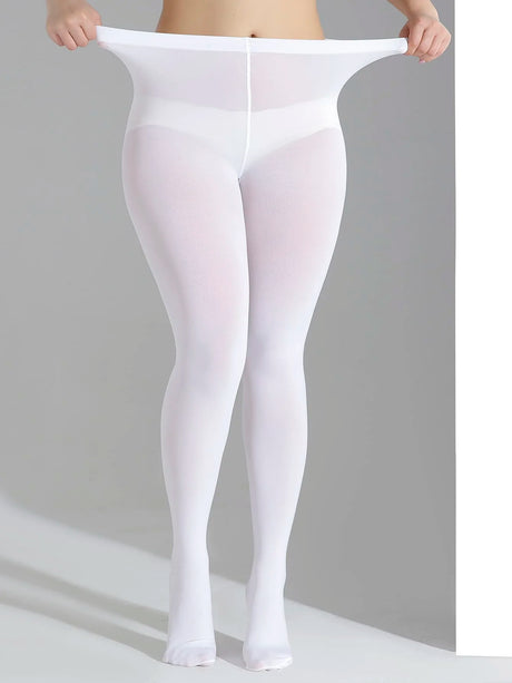 A Fashionable Plus Size Versatile Slim Oversized Breathable Solid Color Nylon Elastic Plus Size Pantyhose
