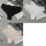 1/3PCS Sexy Women's Low Waist Light Transparent Panties Solid Color Underwear Antibacterial Crotch Ice Silk Underwear Briefs