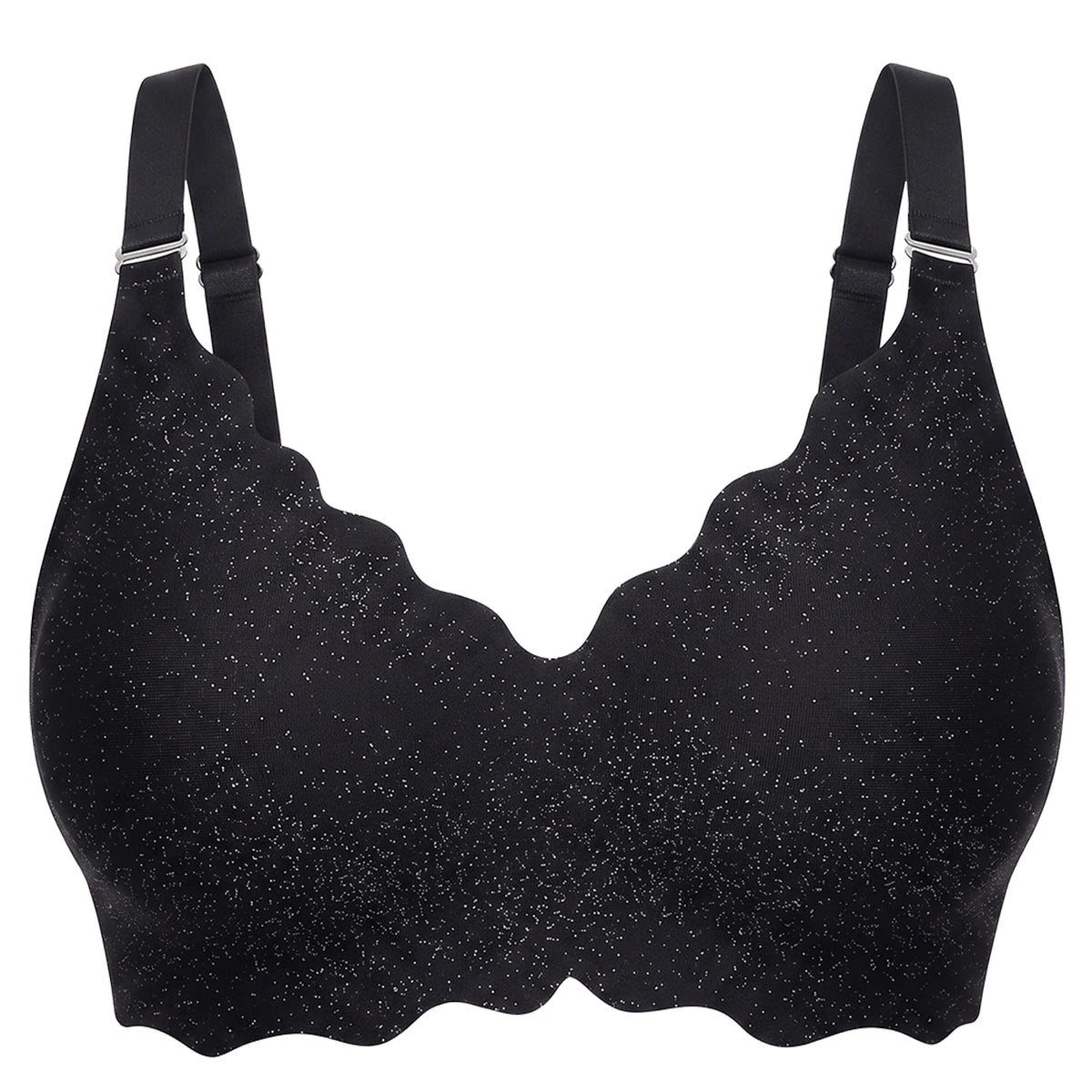 Bras for Women No Underwire Scalloped Wireless Push Up Bra Seamless Full Coverage Supportive Plus Size Tshirt Bra, Soft Breathable Comfortable Bralette, Leopard & Polka Dot Print Ice Silk Bra