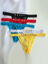 Custom Thong Panties with Name DIY Thongs Sexy Lady Customized Letter Underwear G-String Personalized Tanga Bikini Festival Gift