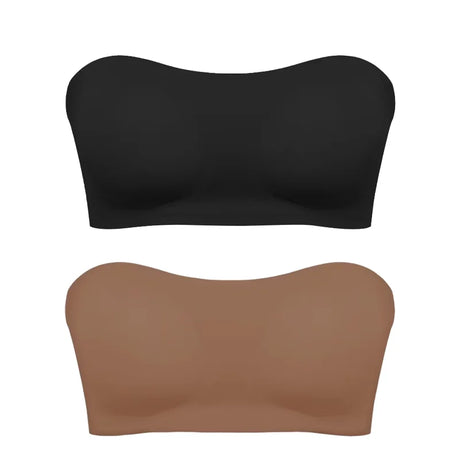 Women's Sexy Strapless Push Up Bra Removable Padded Seamless Ice Silk Top Women Invisible Beauty Back Anti-slip Off-shoulder Bra