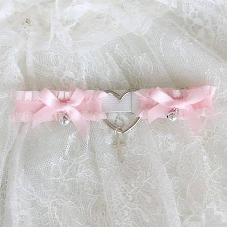 Y1AC Garter Belt for Cross Pendant Bowknot Leg Ring Thigh Sexy Harajuku