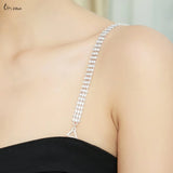 Detachable Rhinestone Metal Bra Strap for Women, Non-Slip Invisible Adjustable Crystal Shoulder Straps,Lingerie Accessories Gift