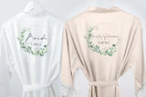 Personalised Sega Floral Wreath Robes Custom Bridal Robe Satin Wedding Bridesmaid Kimono Dressing Gown Bride to be Robe
