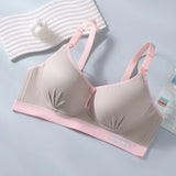 Double Buckle Nursing Bra Anti-sagging Breathable Pregnancy Bralette Pure Cotton Comfortable Nursing Bralette for Breastfeeding