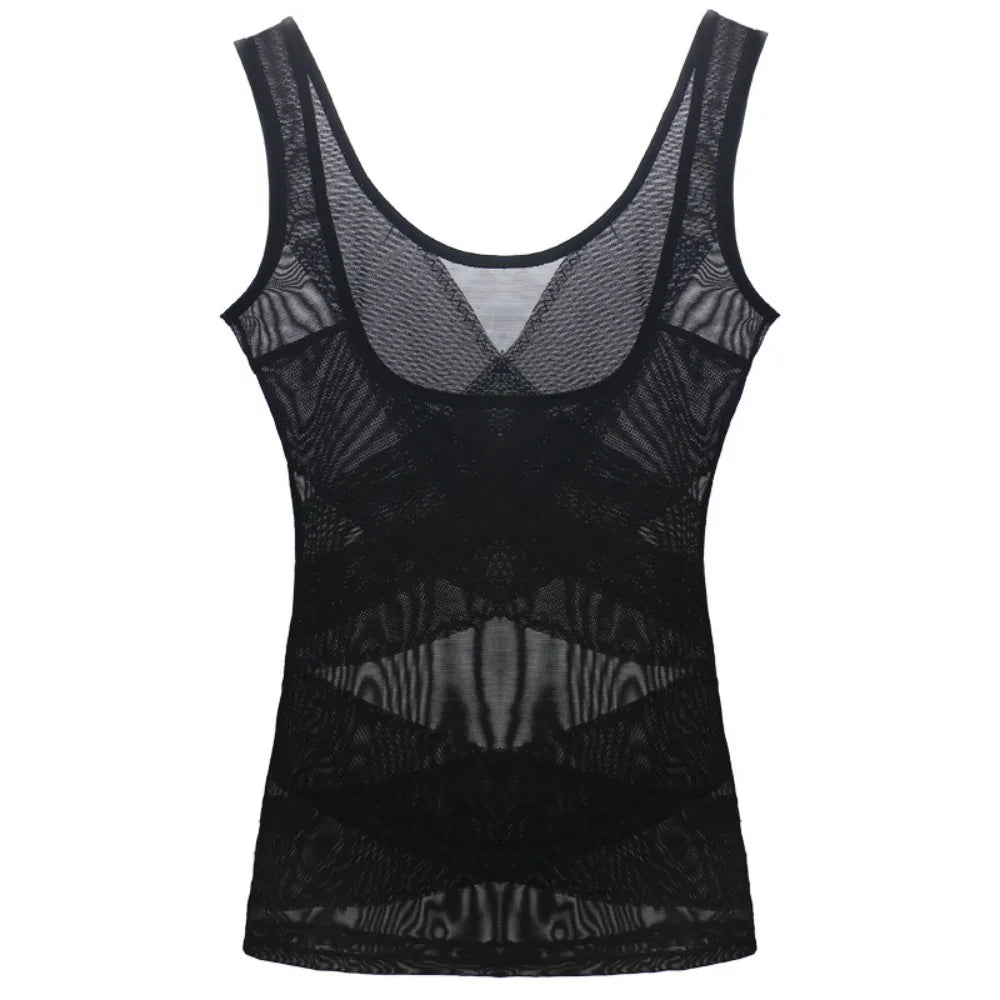 Mesh Thin Slimming Bodysuit Shaper Abdomen Tummy Control Postpartum Vest Lingerie Seamless Body Shaping Underwear Yoga