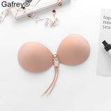 Self Adhesive Invisible Bra Silicone Chest Stickers Women Gathering Flat Chest Display Big Push Up Bra for Night Dress Bridal
