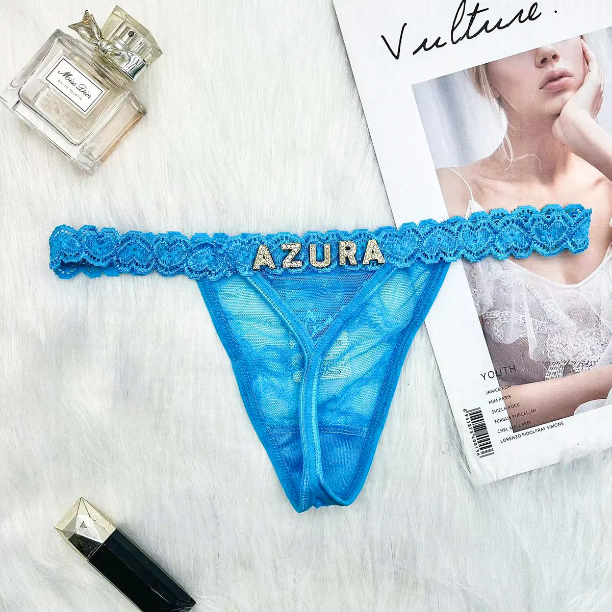 Custom Thongs Lingerie Sexy Bikini with Letters Name G-String Waist Chain Women Body Chain Lace Thong Personalized Unique Gift