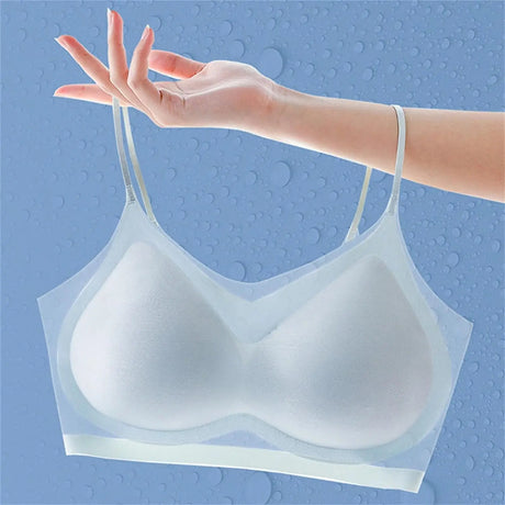 New Women Sexy Push Up Bra Seamless Ultra-Thin Ice Silk Bra Intimates Wireless Bralette Underwear Air Cooling Brassiere With Pad