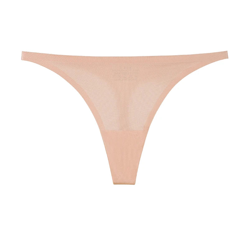 Ice Silk Thong Sexy Women Panties G String Briefs T Back for Girls Underwear Temptation Seamless Ladies Underpants  Size S-XL