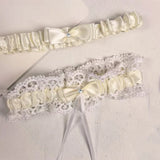 Women Lace Bow Silky Smooth Satin Elastic Thigh Strap Garter Belt Sexy Thigh Bands Party Bride Leg Garter Cosplay Tea Time