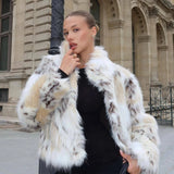 MUJER Faux Fur Women's Teddy Coat Cropped Plush Jacket Woman Winter Fluffy Coats for Women Outerwears New in Coats and Jackets