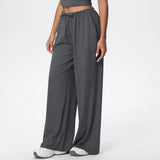 Women Quick Drying Wide Leg Yoga Pants Loose Yoga Pants High Waist With Pockets Fitness Sport Gym Workout Drawstring Full Length