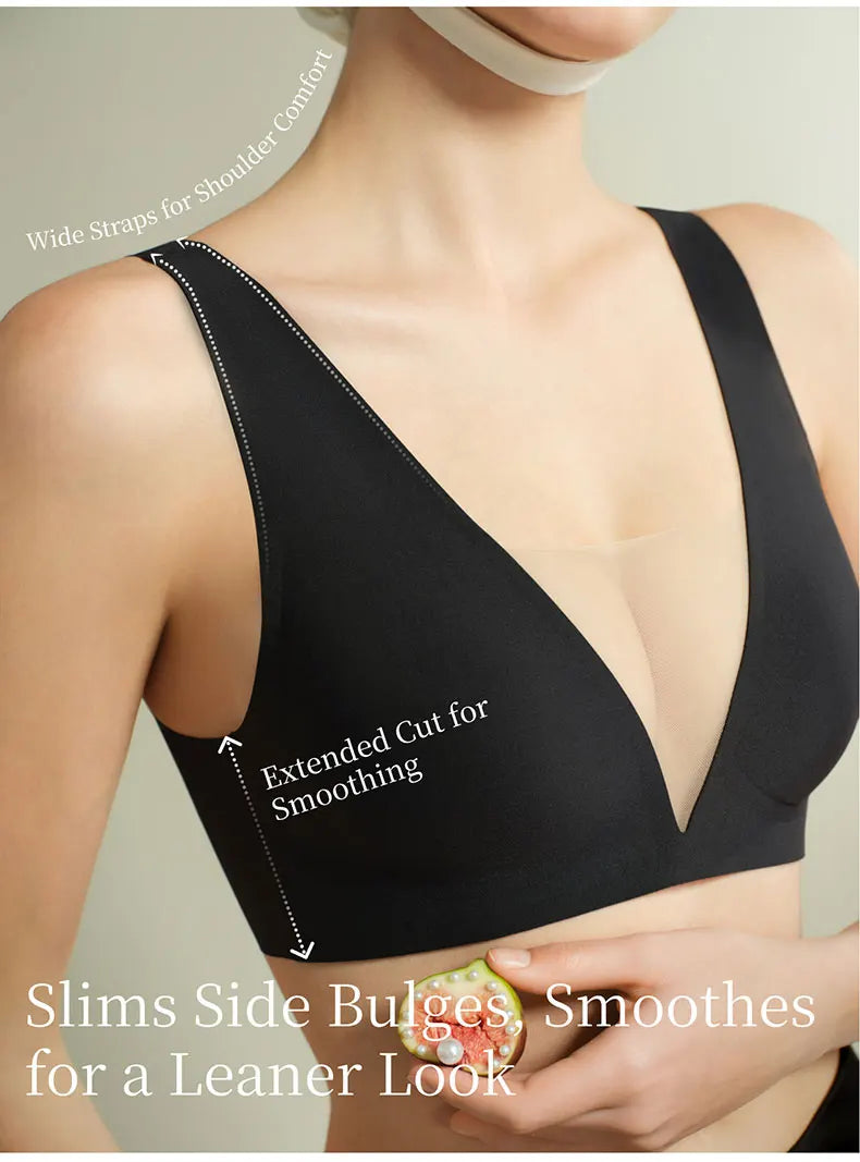 SUJIIN Sexy Seamless Plunge Push Up Bras for Women French Wireless Deep V Mesh Bra Woman 2026 New Support Lift Bralettes XM048