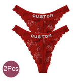 Custom Thong Panties with Name Sexy Lace Panties Shinny Letters Name Personality String Met Name Lingerie Tanga Hotwife Gifts