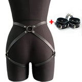 Ladies' Sexy Decorative Belt Leather Thigh Strap, Vest, Restraint Strap, with Leather Bracelet, Bdsm Fetish Clothing Accessory